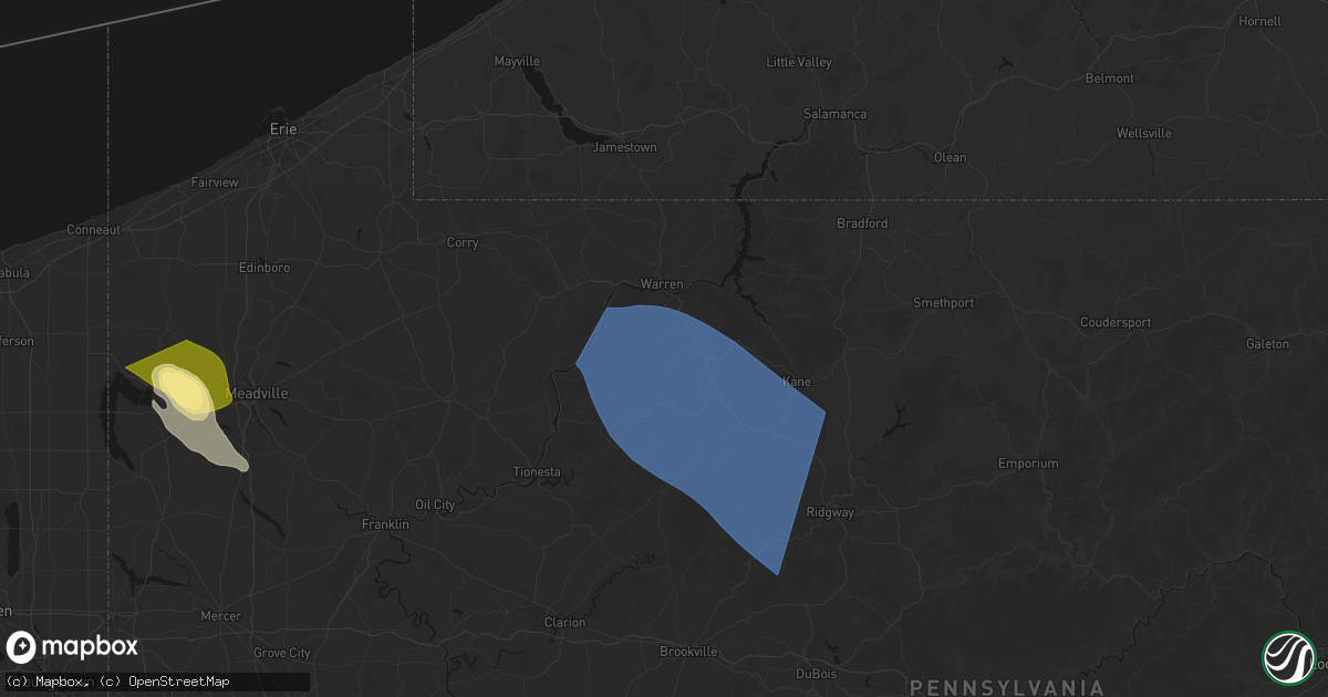 Hail map in Clarendon, PA on September 2, 2026