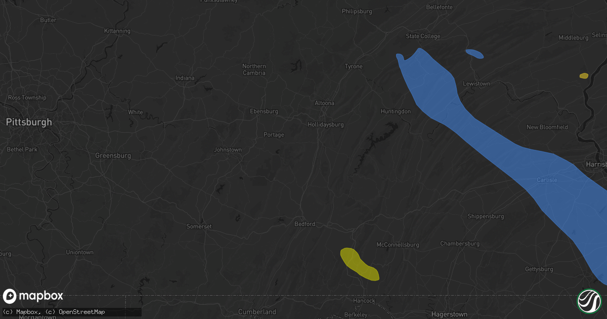 Hail map in Claysburg, PA on September 2, 2026