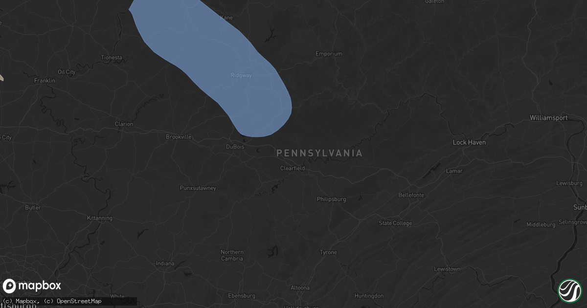 Hail map in Clearfield, PA on September 2, 2026