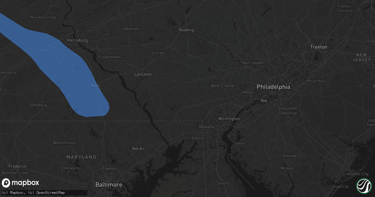 Hail map in Cochranville, PA on September 2, 2026