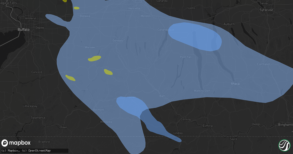 Hail map in Cohocton, NY on September 2, 2026