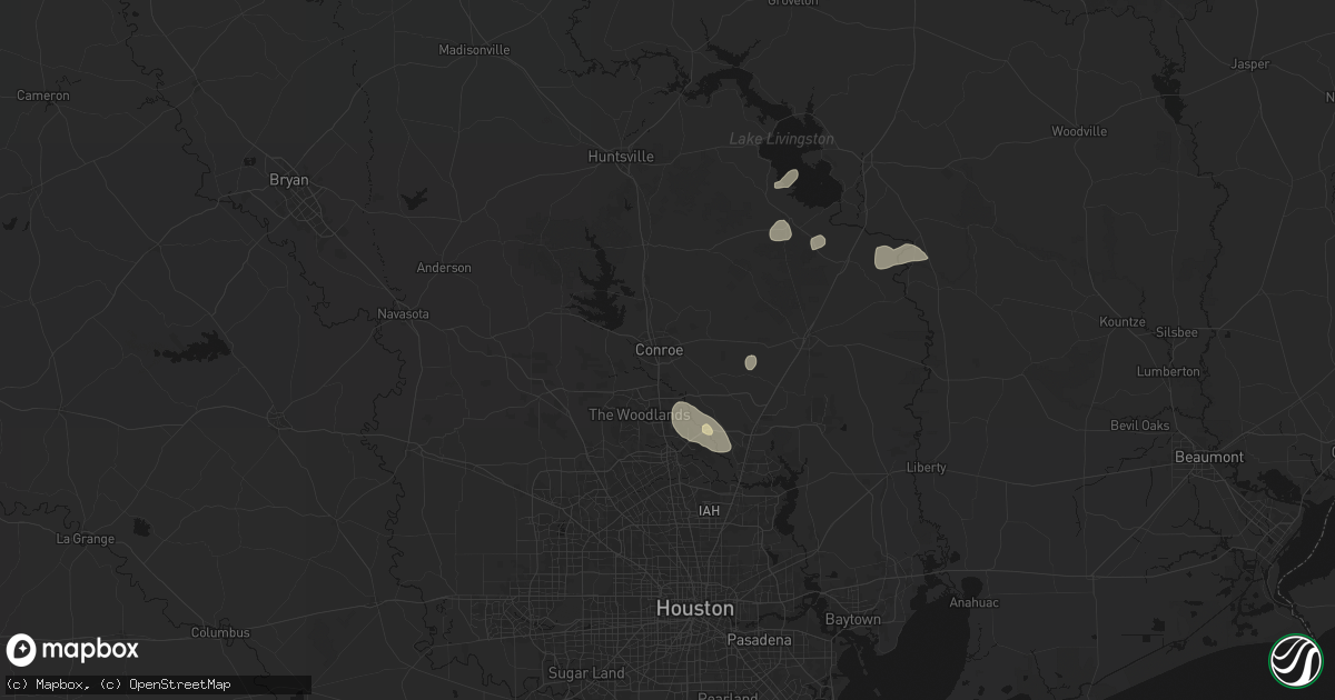 Hail map in Conroe, TX on September 2, 2026