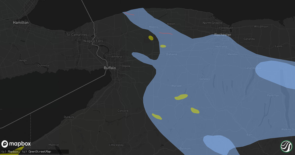 Hail map in Cowlesville, NY on September 2, 2026