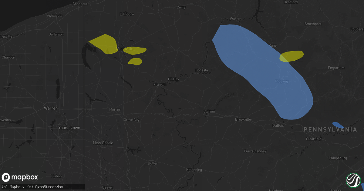 Hail map in Cranberry, PA on September 2, 2026