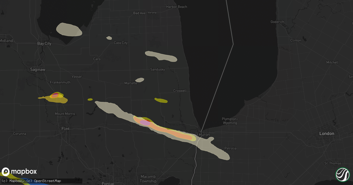 Hail map in Croswell, MI on September 2, 2026