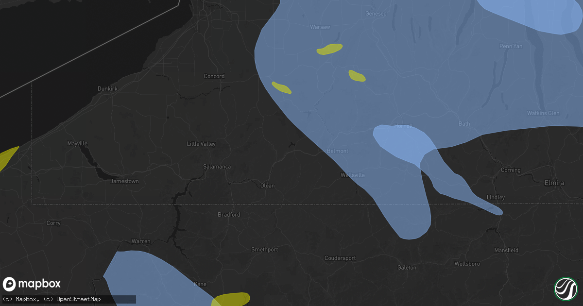 Hail map in Cuba, NY on September 2, 2026
