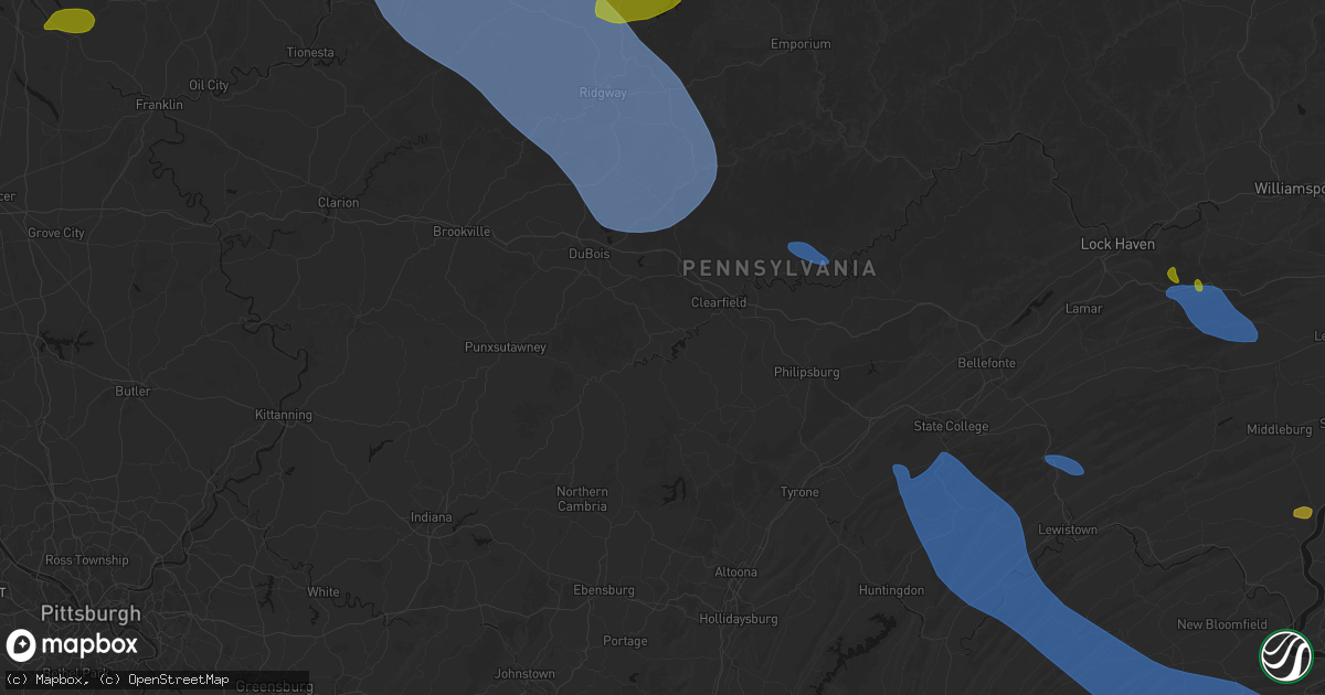 Hail map in Curwensville, PA on September 2, 2026