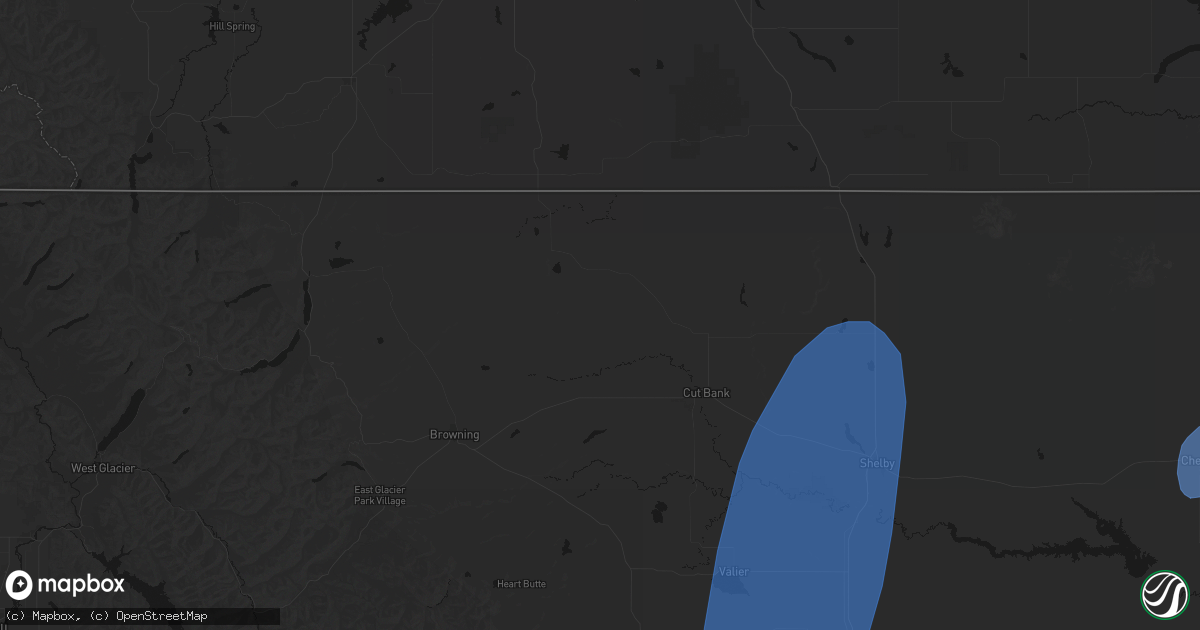Hail map in Cut Bank, MT on September 2, 2026