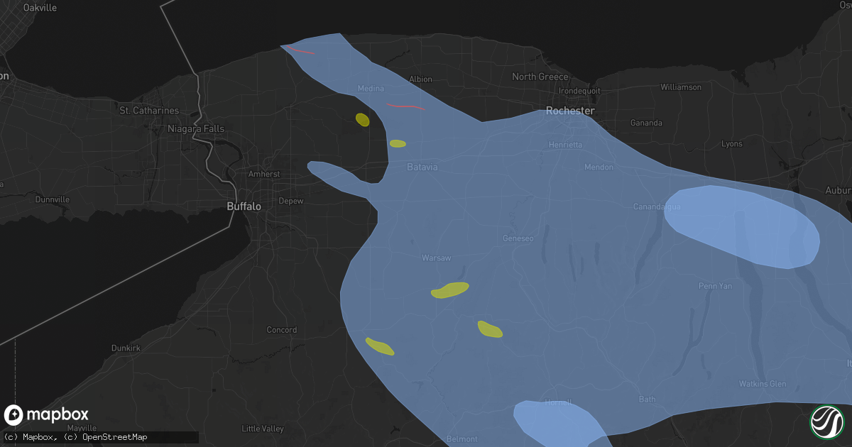 Hail map in Dale, NY on September 2, 2026