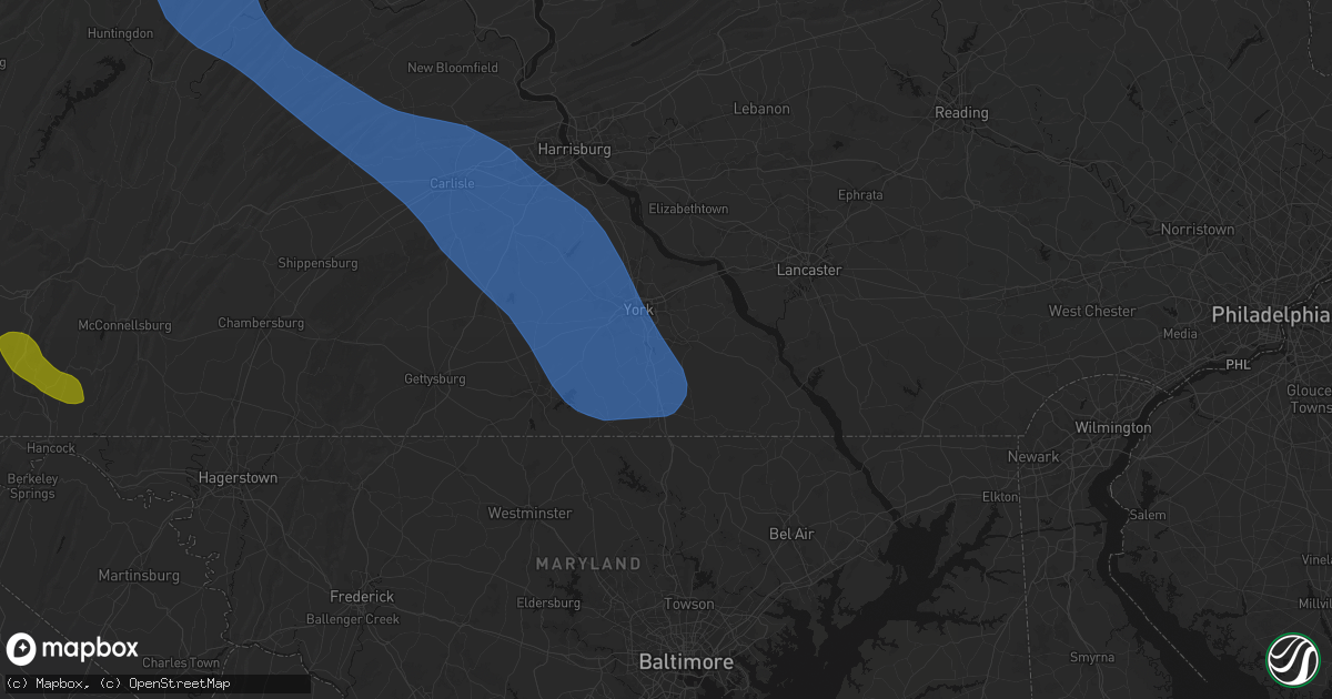 Hail map in Dallastown, PA on September 2, 2026