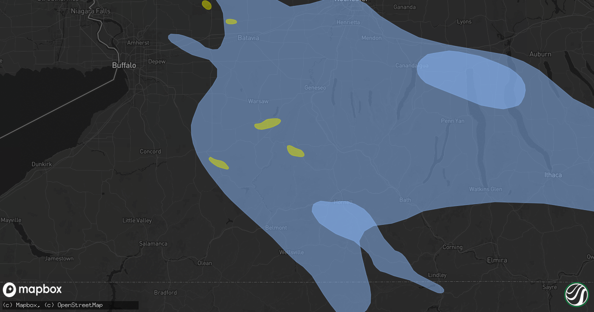 Hail map in Dalton, NY on September 2, 2026