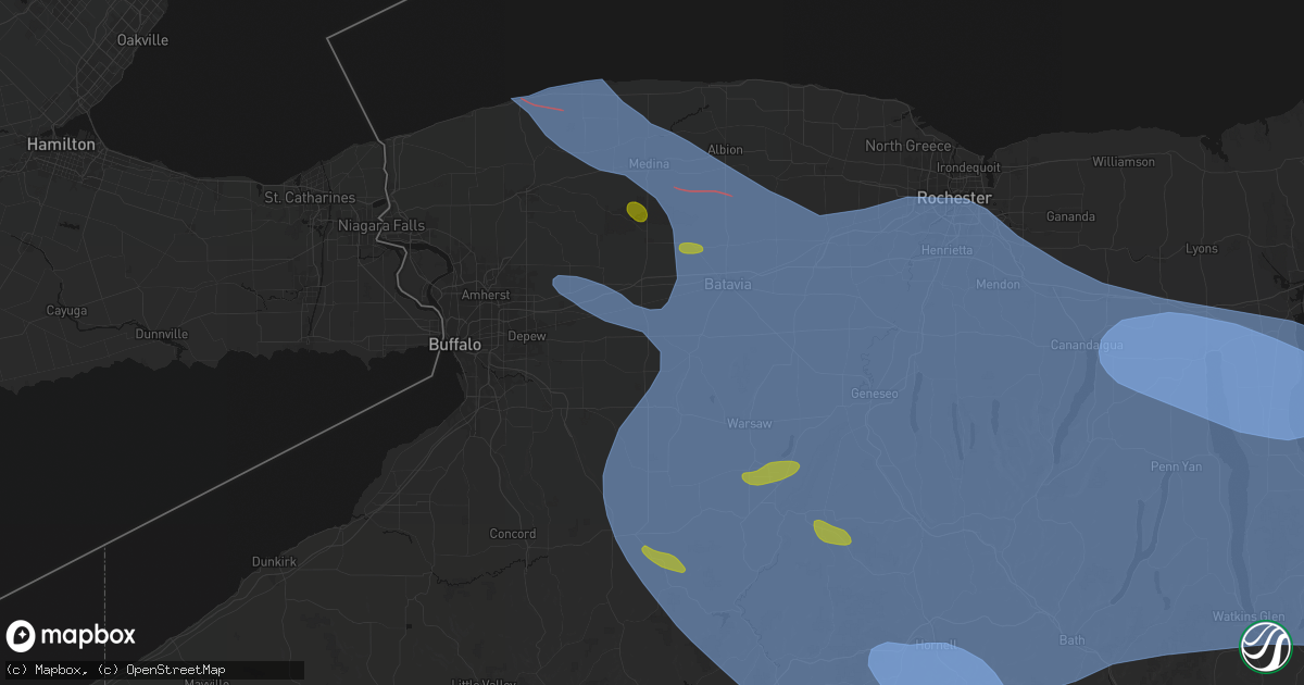 Hail map in Darien Center, NY on September 2, 2026