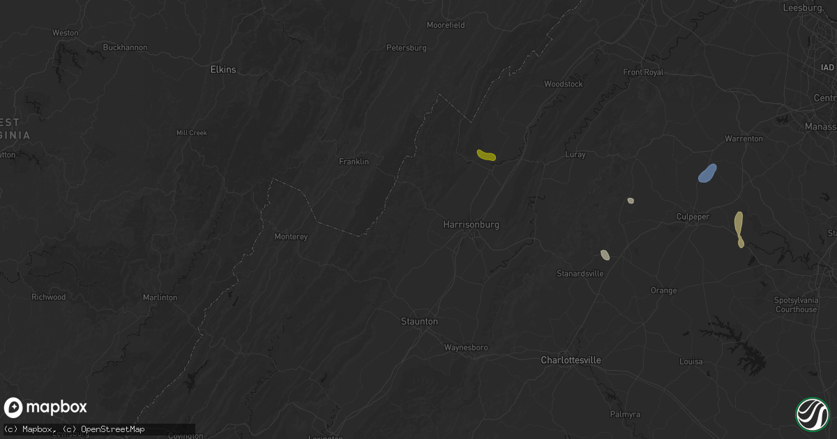 Hail map in Dayton, VA on September 2, 2026