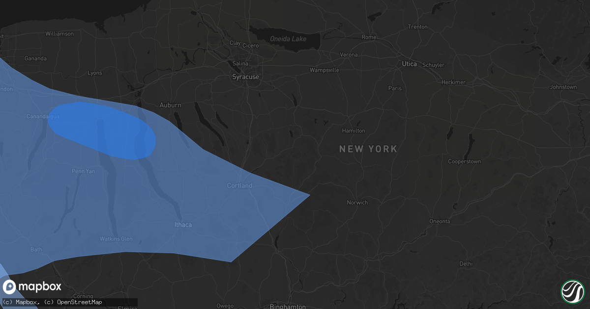 Hail map in De Ruyter, NY on September 2, 2026