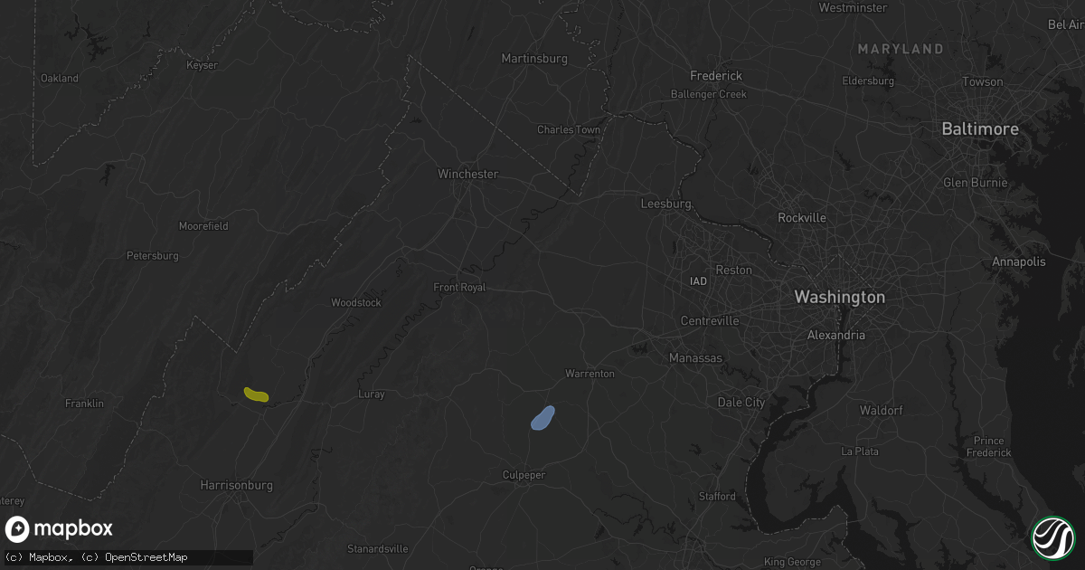 Hail map in Delaplane, VA on September 2, 2026