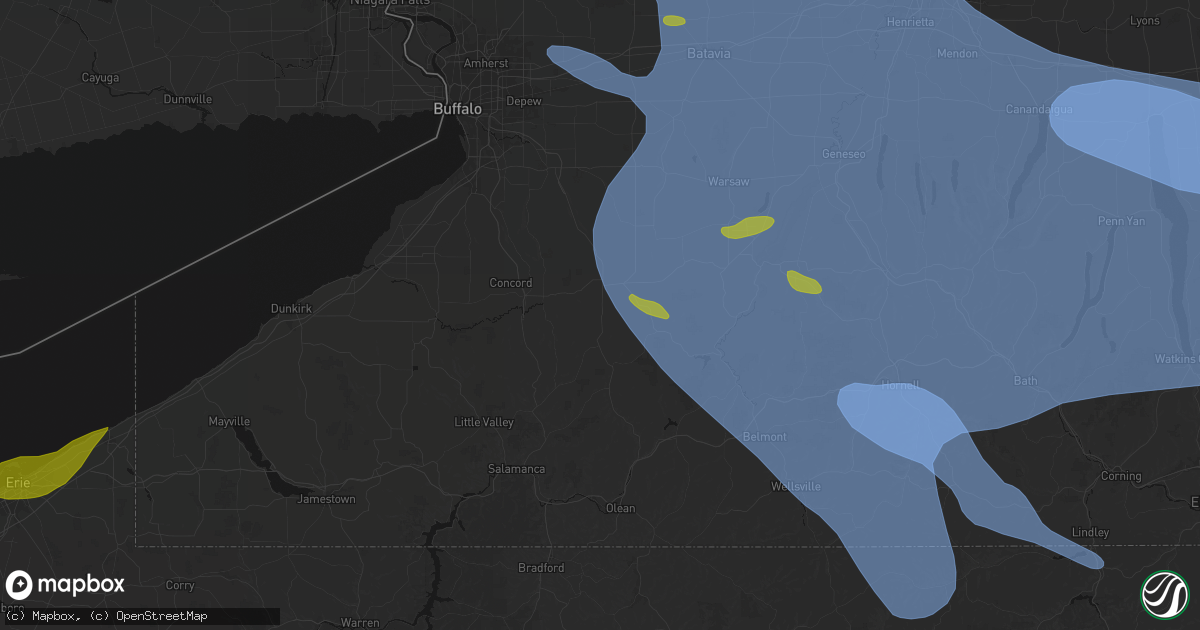 Hail map in Delevan, NY on September 2, 2026