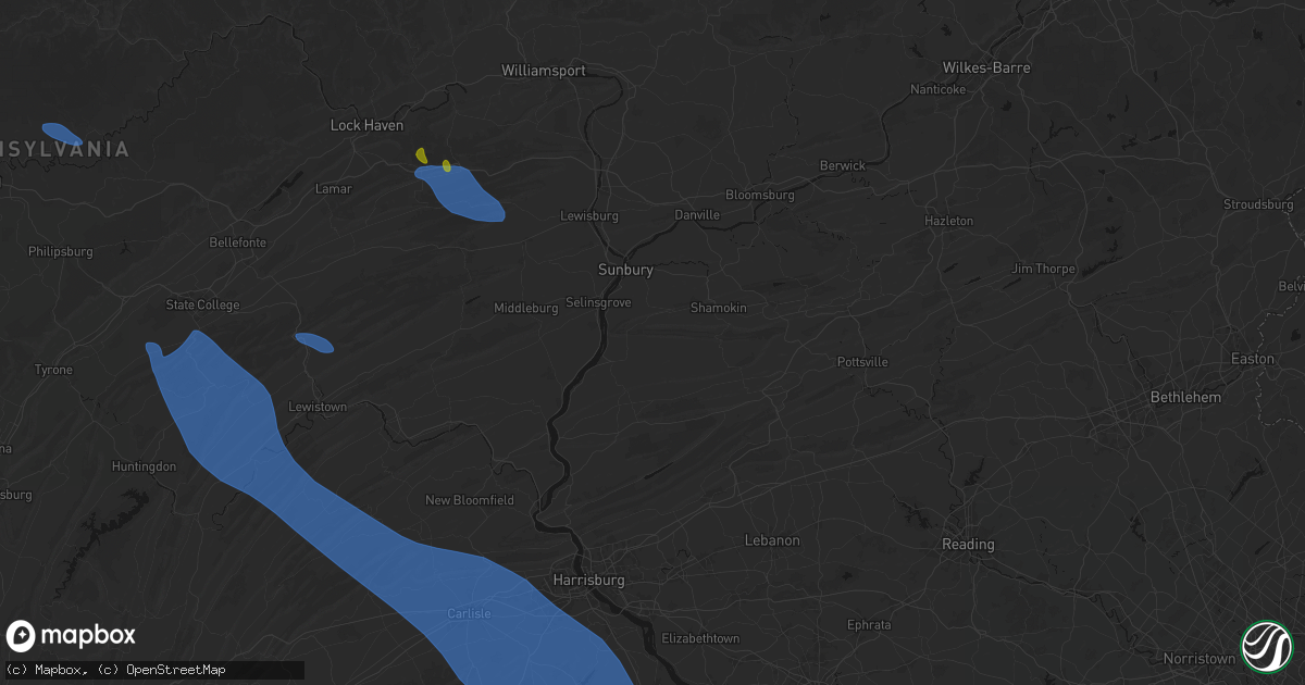 Hail map in Dornsife, PA on September 2, 2026