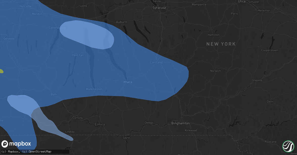 Hail map in Dryden, NY on September 2, 2026