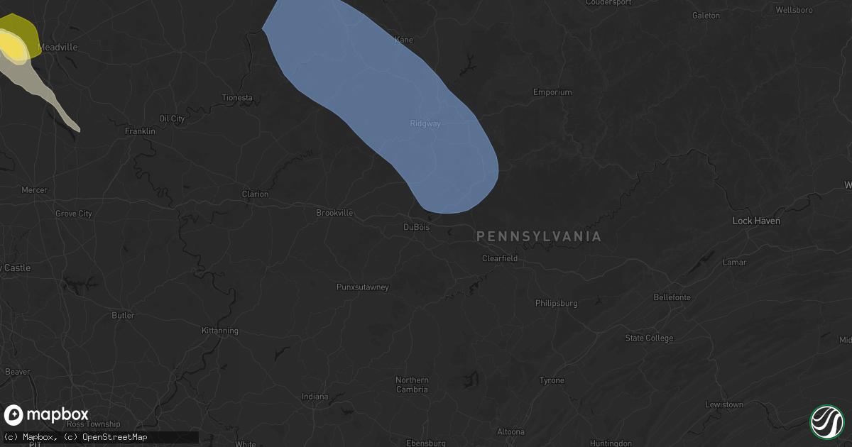 Hail map in Du Bois, PA on September 2, 2026