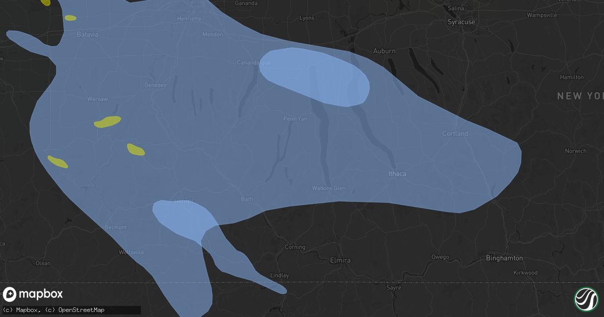 Hail map in Dundee, NY on September 2, 2026