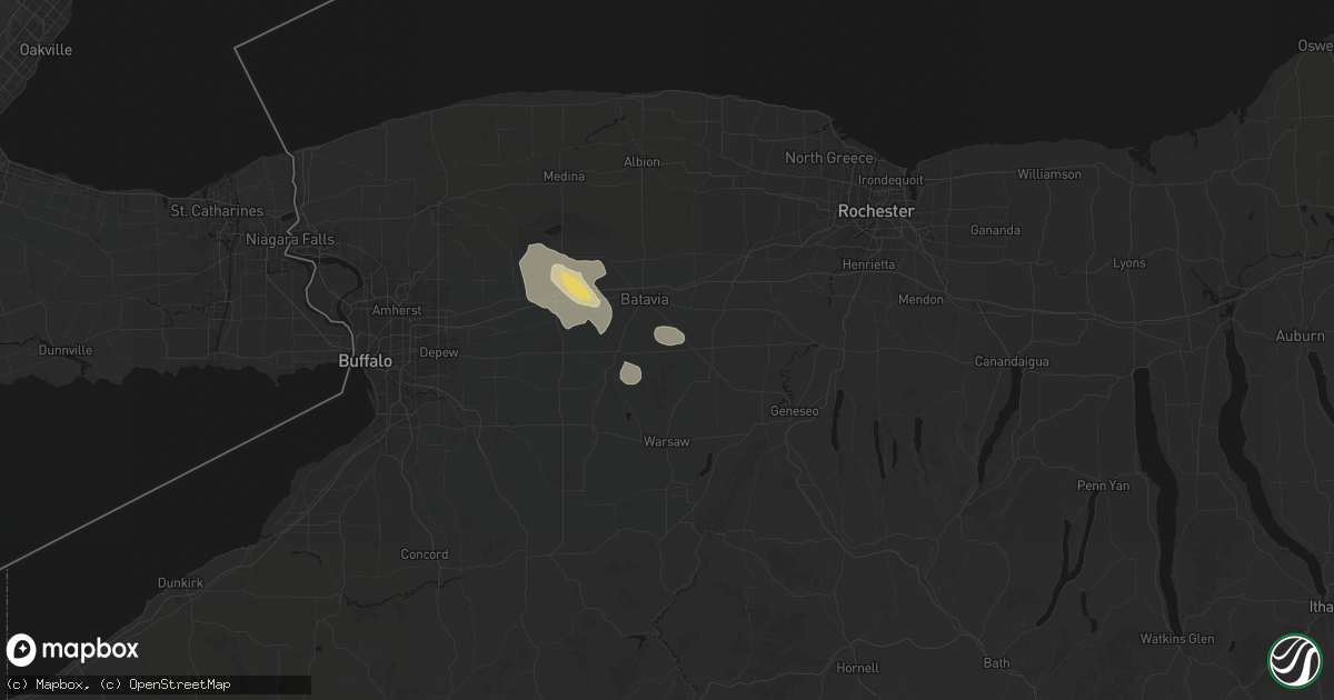Hail map in East Bethany, NY on September 2, 2026