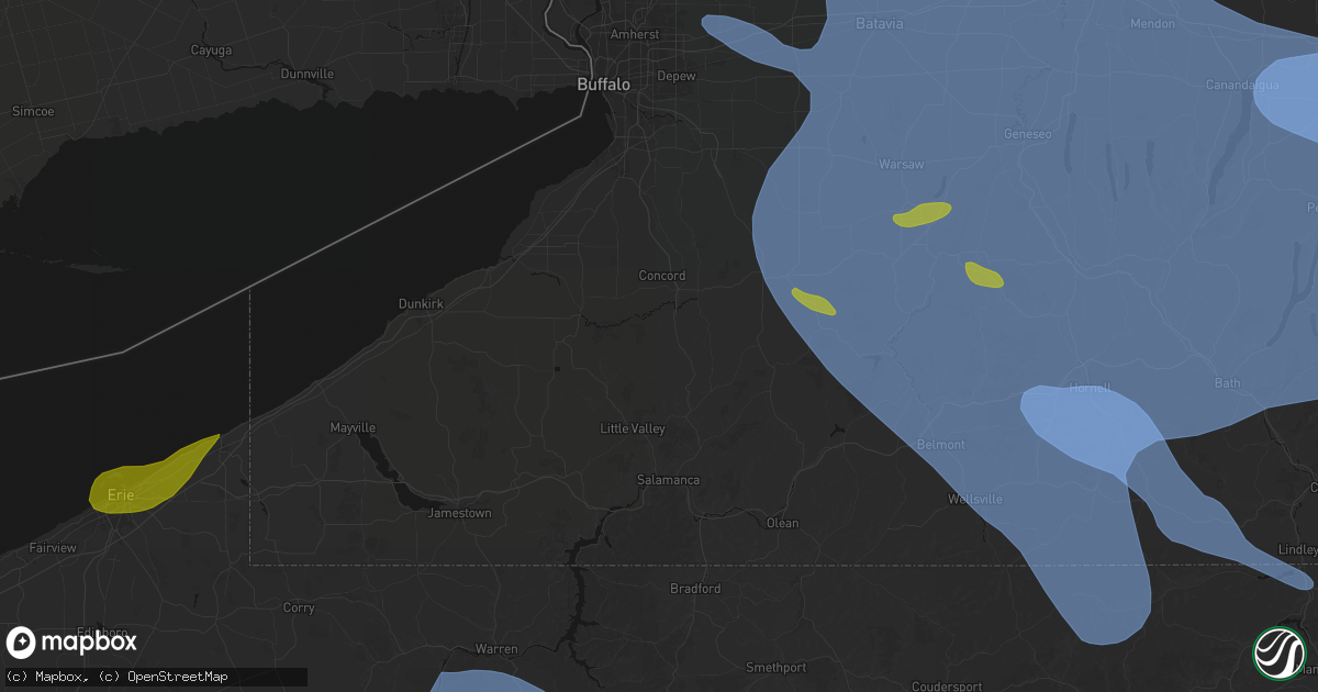 Hail map in East Otto, NY on September 2, 2026