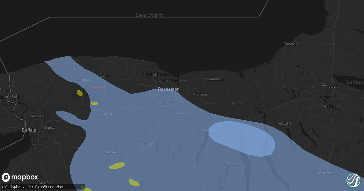 Hail map in East Rochester, NY on September 2, 2026
