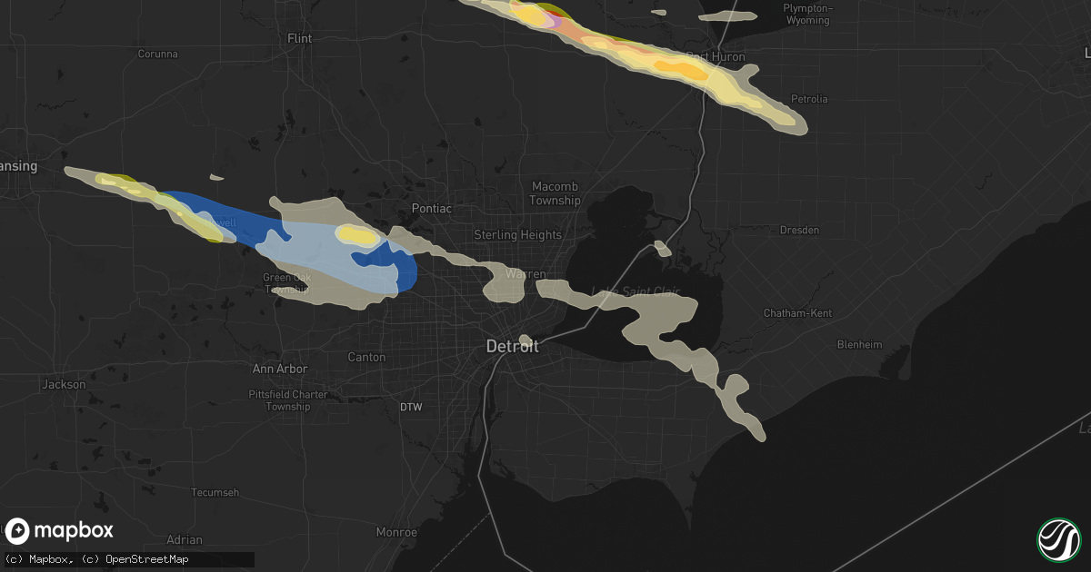 Hail map in Eastpointe, MI on September 2, 2026