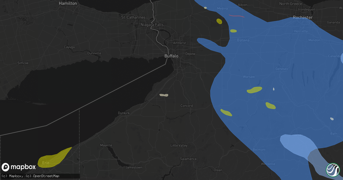Hail map in Eden, NY on September 2, 2026
