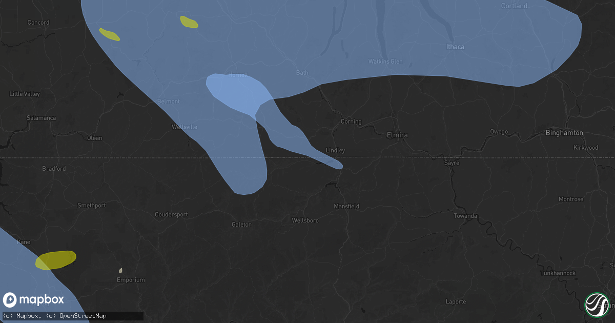 Hail map in Elkland, PA on September 2, 2026