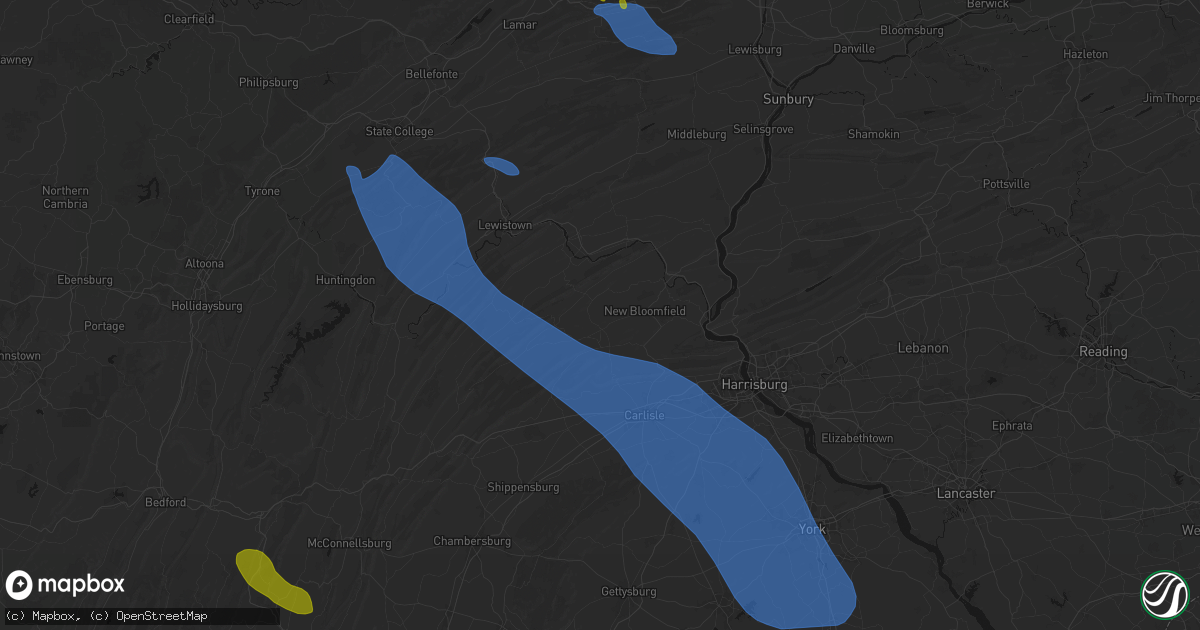 Hail map in Elliottsburg, PA on September 2, 2026