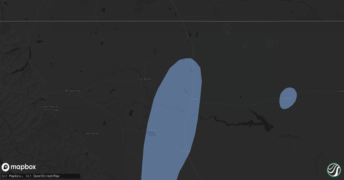 Hail map in Ethridge, MT on September 2, 2026