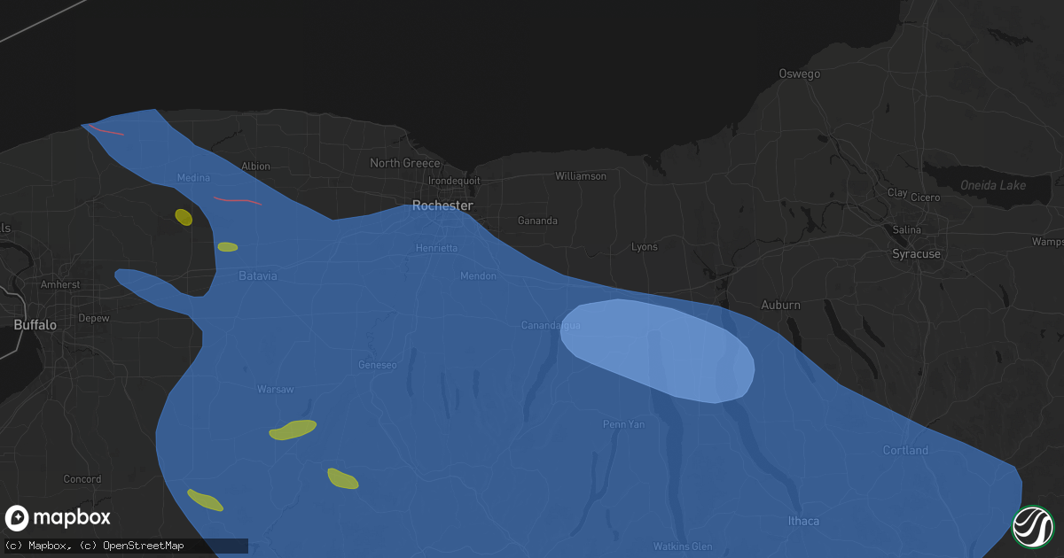 Hail map in Farmington, NY on September 2, 2026