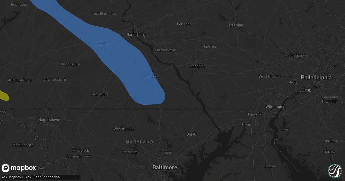 Hail map in Felton, PA on September 2, 2026
