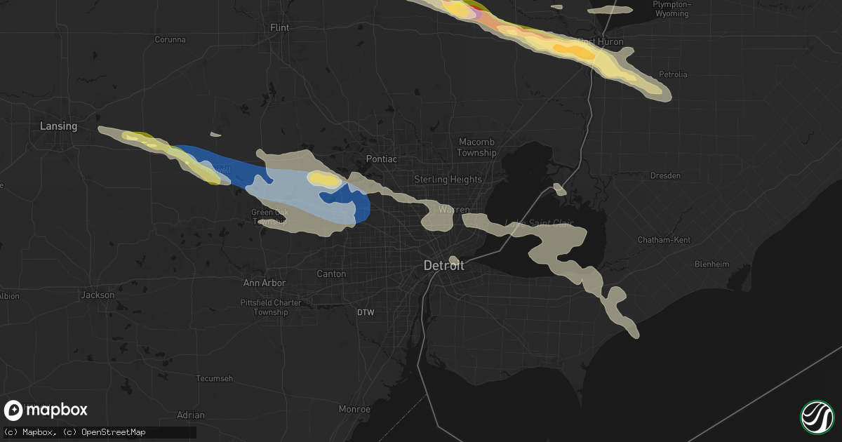 Hail map in Ferndale, MI on September 2, 2026