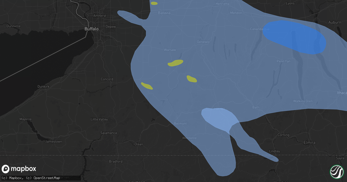 Hail map in Fillmore, NY on September 2, 2026