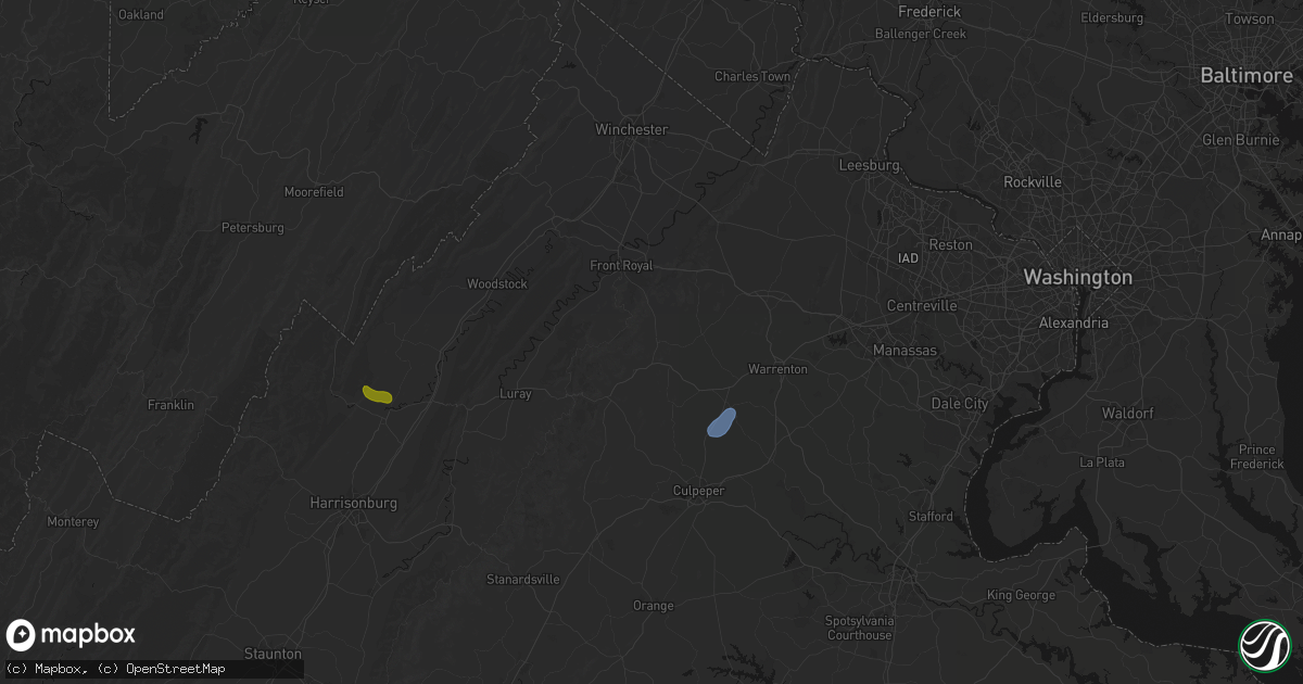 Hail map in Flint Hill, VA on September 2, 2026