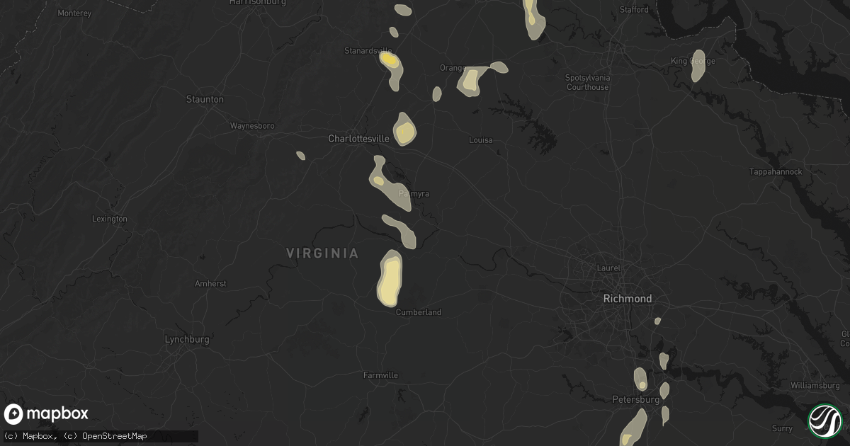 Hail map in Fork Union, VA on September 2, 2026