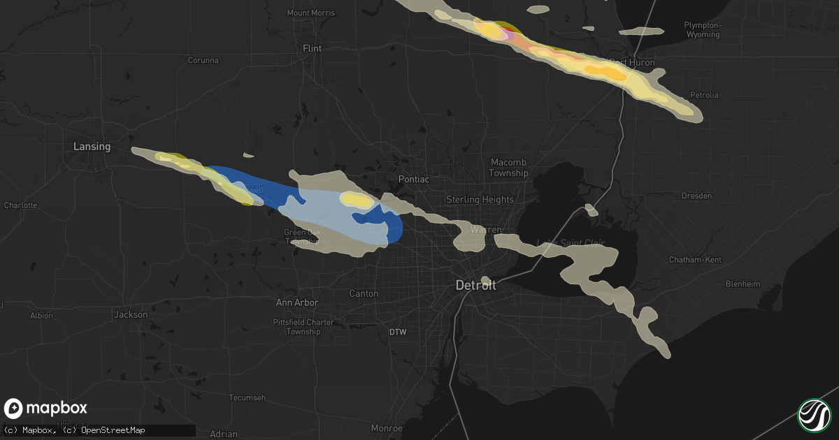 Hail map in Franklin, MI on September 2, 2026
