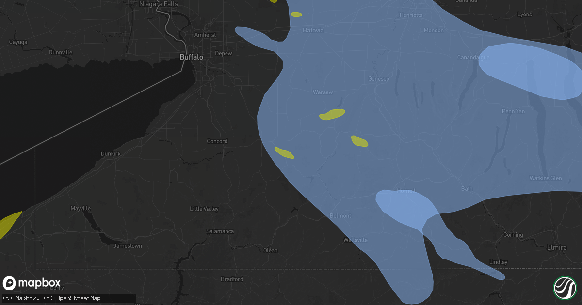 Hail map in Freedom, NY on September 2, 2026