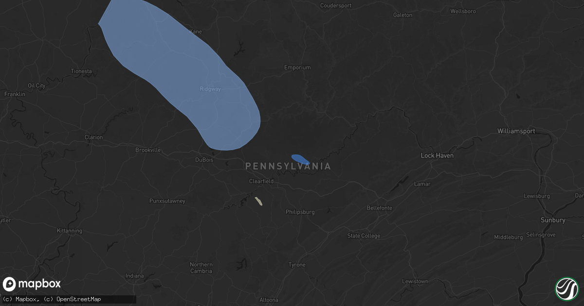 Hail map in Frenchville, PA on September 2, 2026
