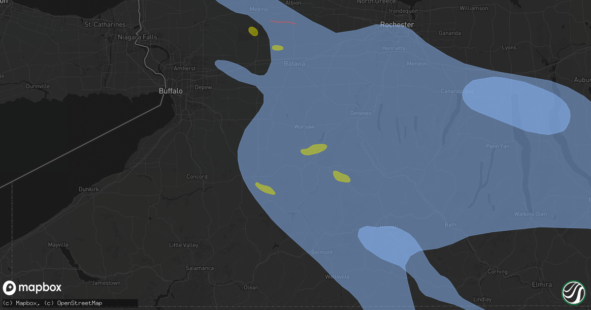 Hail map in Gainesville, NY on September 2, 2026