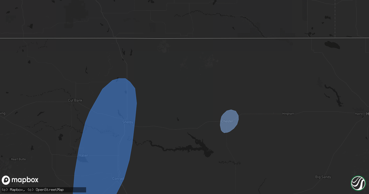 Hail map in Galata, MT on September 2, 2026