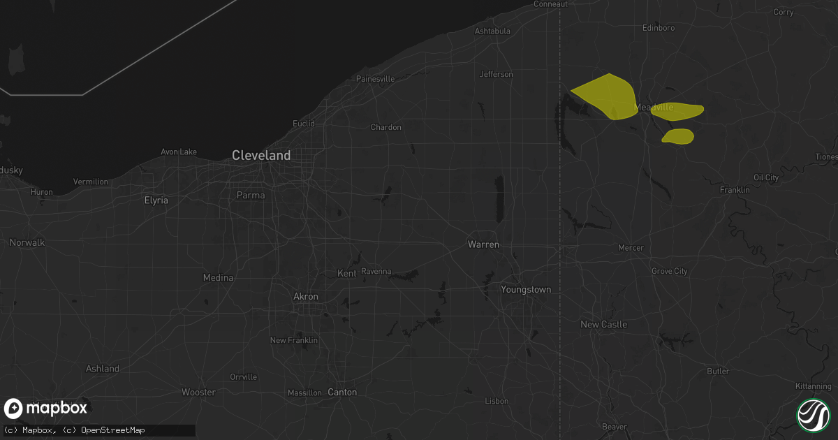 Hail map in Garrettsville, OH on September 2, 2026