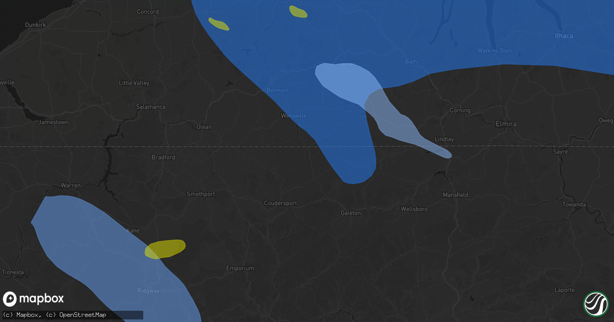 Hail map in Genesee, PA on September 2, 2026