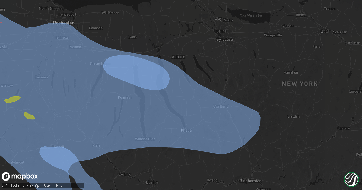 Hail map in Genoa, NY on September 2, 2026