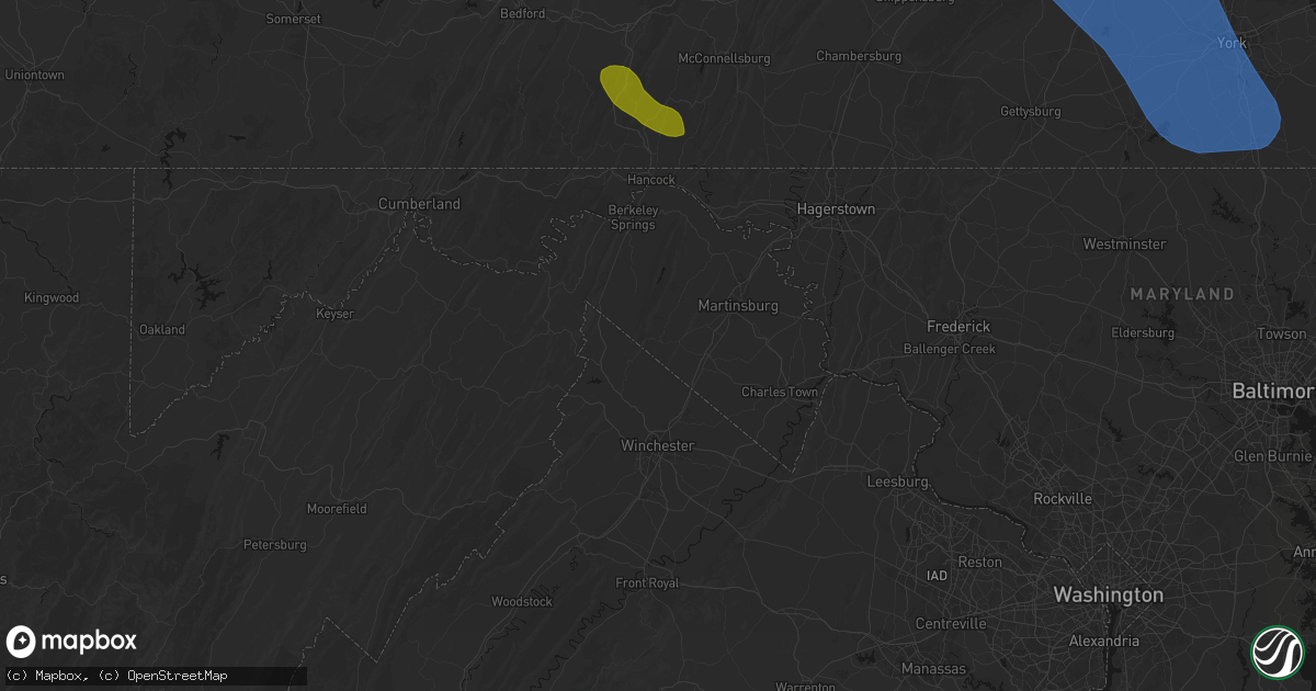 Hail map in Glengary, WV on September 2, 2026