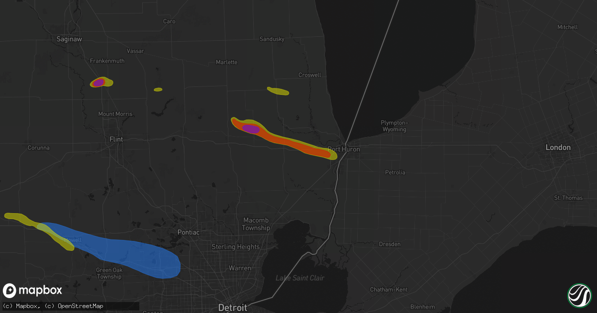 Hail map in Goodells, MI on September 2, 2026