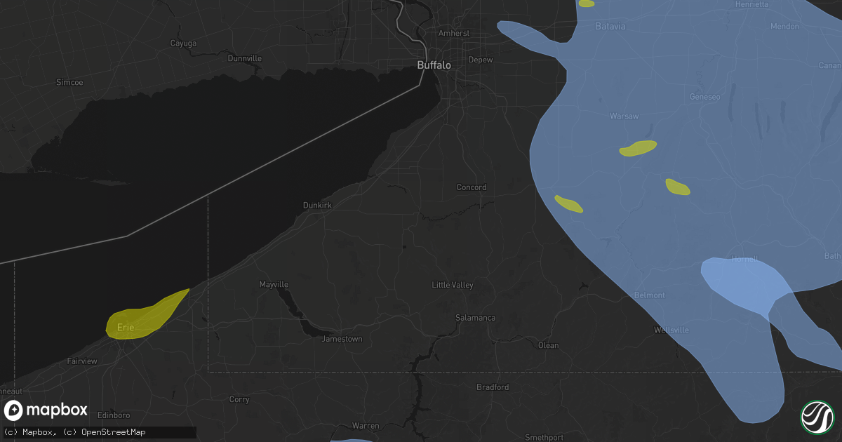 Hail map in Gowanda, NY on September 2, 2026