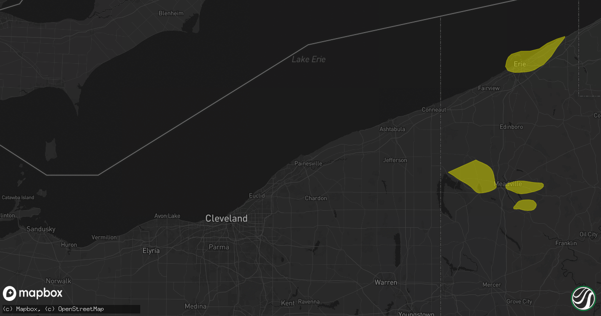 Hail map in Grand River, OH on September 2, 2026